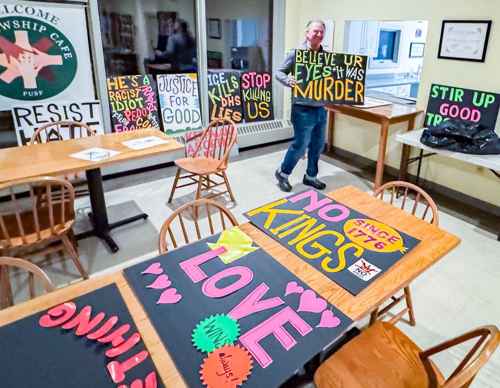 Signs and Sign making - believe our eyes, no kings, stir up good trouble